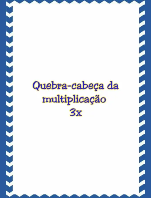 Quebra-Cabeça da Multiplicação Aprendendo a Tabuada do 3 Brincando