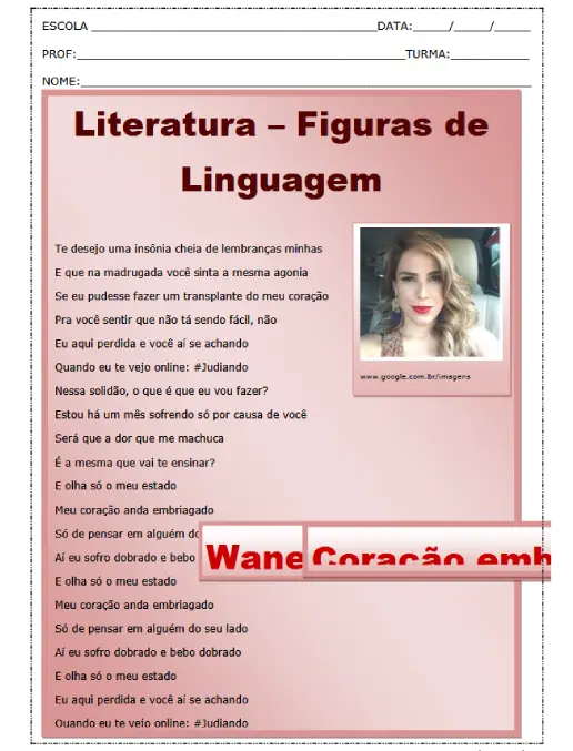 Atividade Prática Figuras de Linguagem na Música