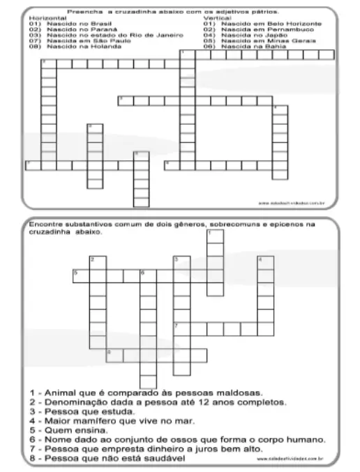 Atividades Diversas sobre Substantivos Exercícios Práticos