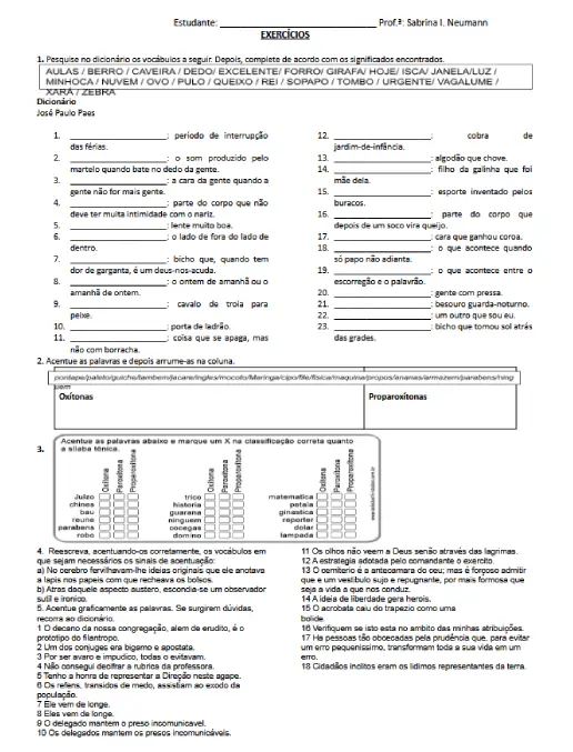 Exercícios Práticos de Acentuação Gráfica