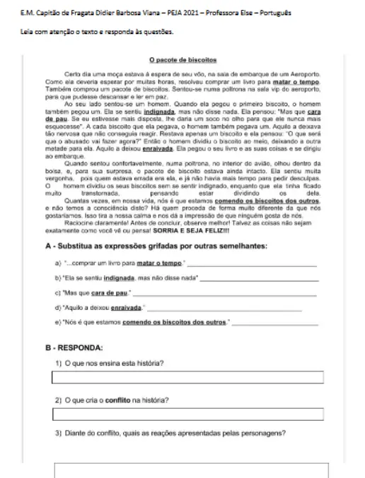 Leitura e Interpretação O Pacote de Biscoitos