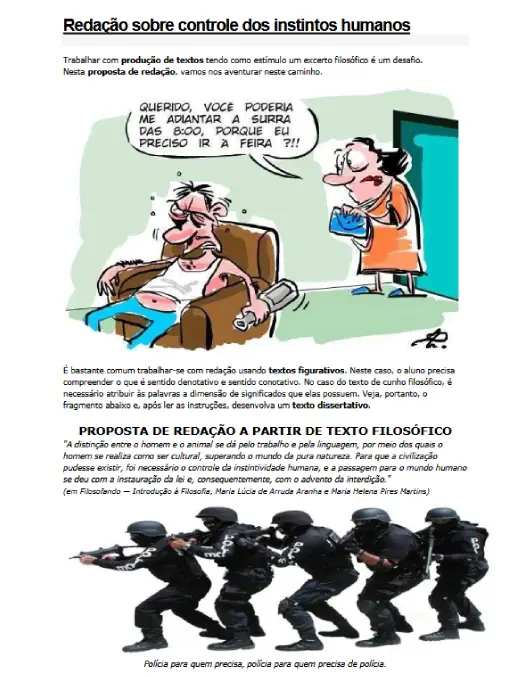Proposta de Redação O Controle dos Instintos Humanos e a Civilização