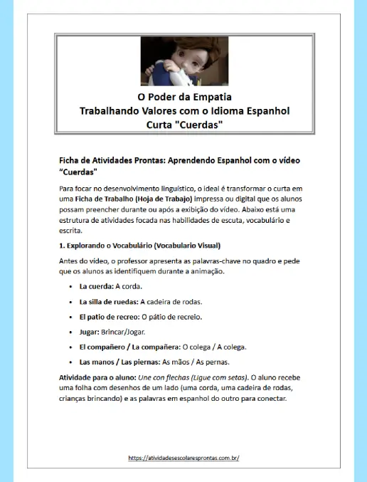espanhol curto CUERDAS Atividades
